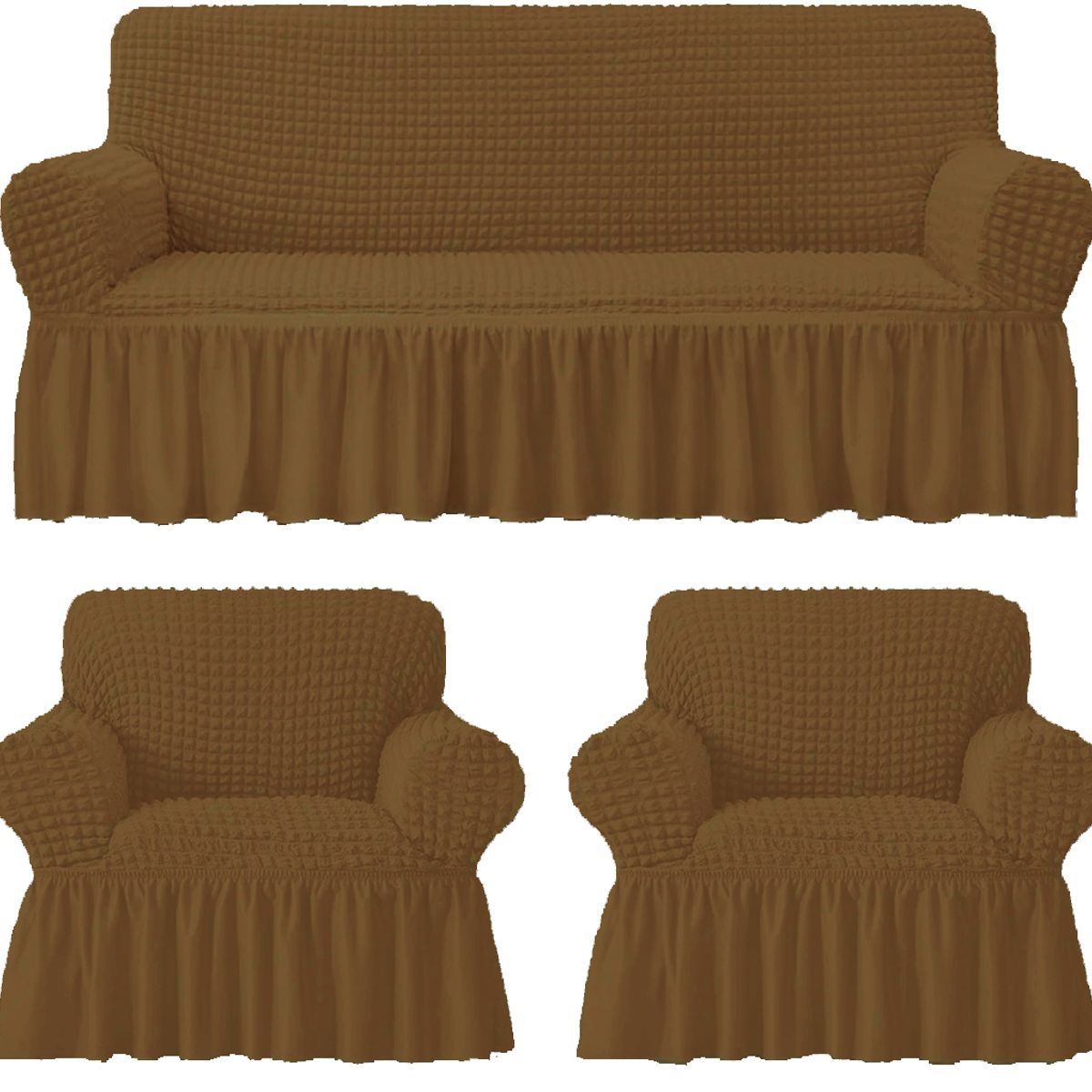 GENERICO - Funda Cubre Sofá Sillón Algodón Turco Color TABBACO 3-1-1 Cuerpos