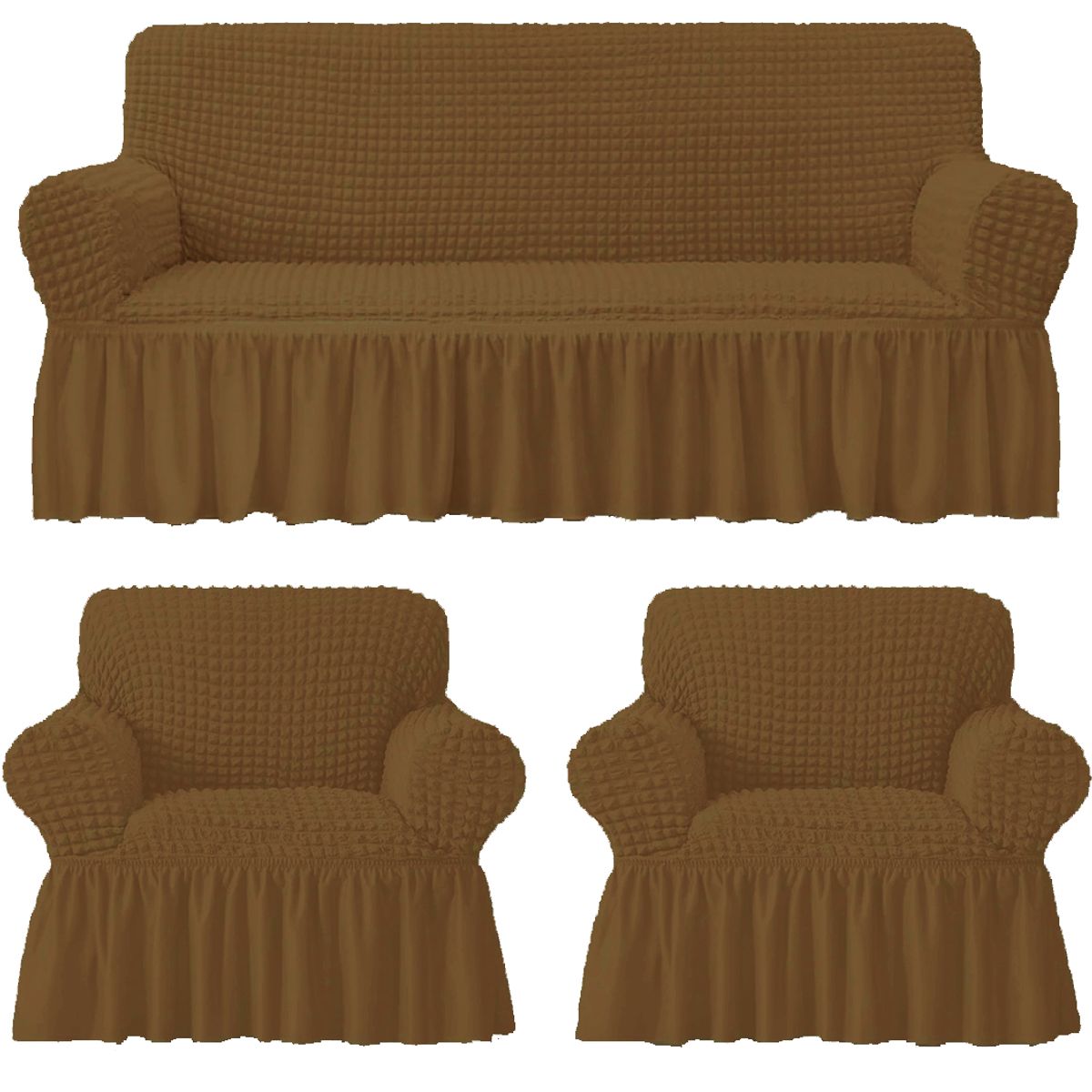 GENERICO - Funda Cubre Sofá Sillón Algodón Turco Color TABBACO 3-1-1 Cuerpos