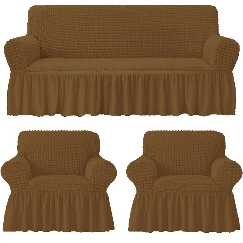 GENERICO - Funda Cubre Sofá Sillón Algodón Turco Color TABBACO 3-1-1 Cuerpos