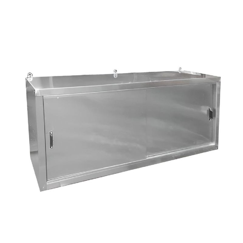 IMAS - GABINETE AEREO ACERO INOXIDABLE MURAL PUERTAS CORREDERAS 140 CM - Plateado