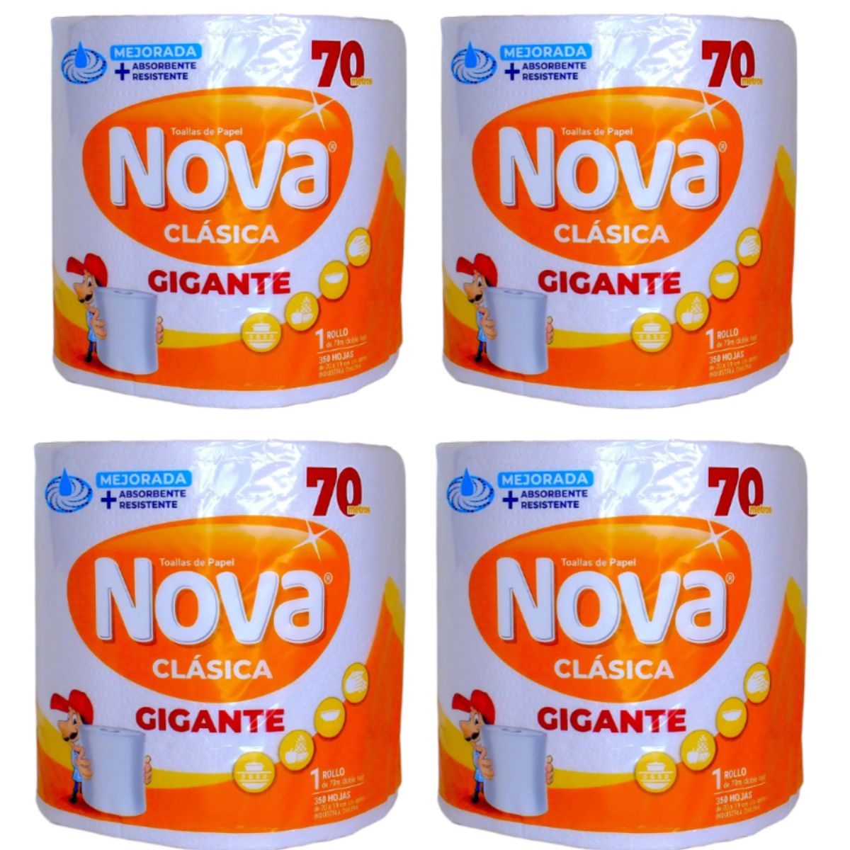 NOVA - Nova Clasica Gigante 70 Metros Pack 4 Rollos