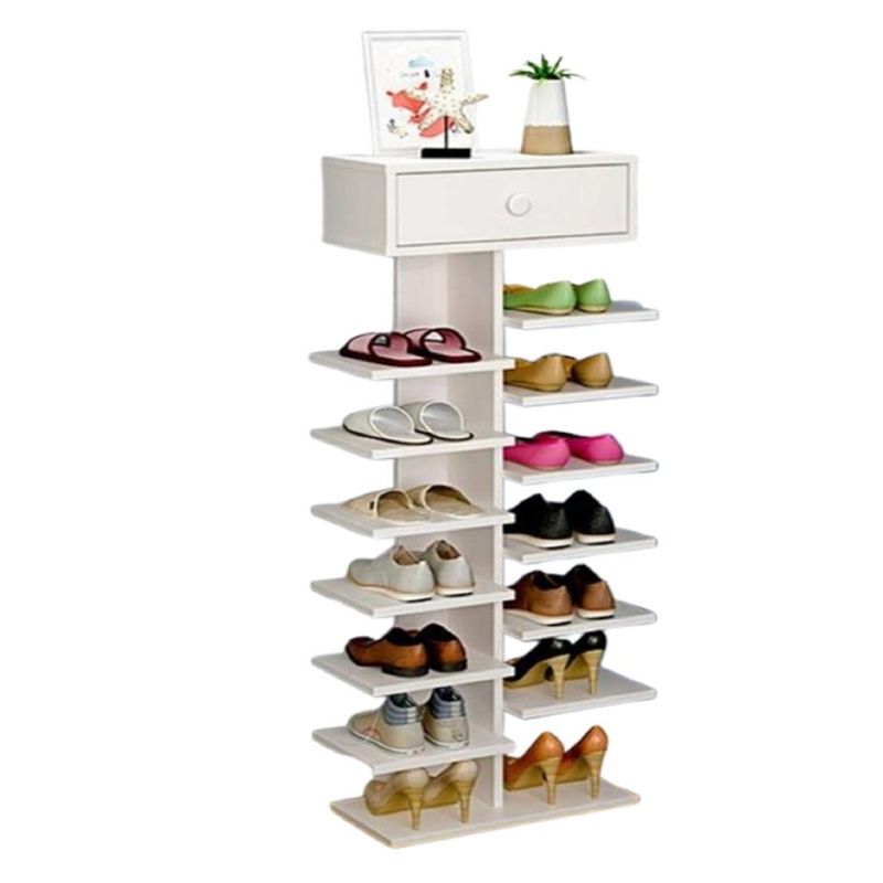 GENERICO - Zapatero de Madera Multifuncional Estante y Organizador Hogar - Blanco