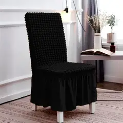 GENERICO - Set 6 Fundas Cubre Sillas Turcas Algodón Turco 100% Color NEGRO