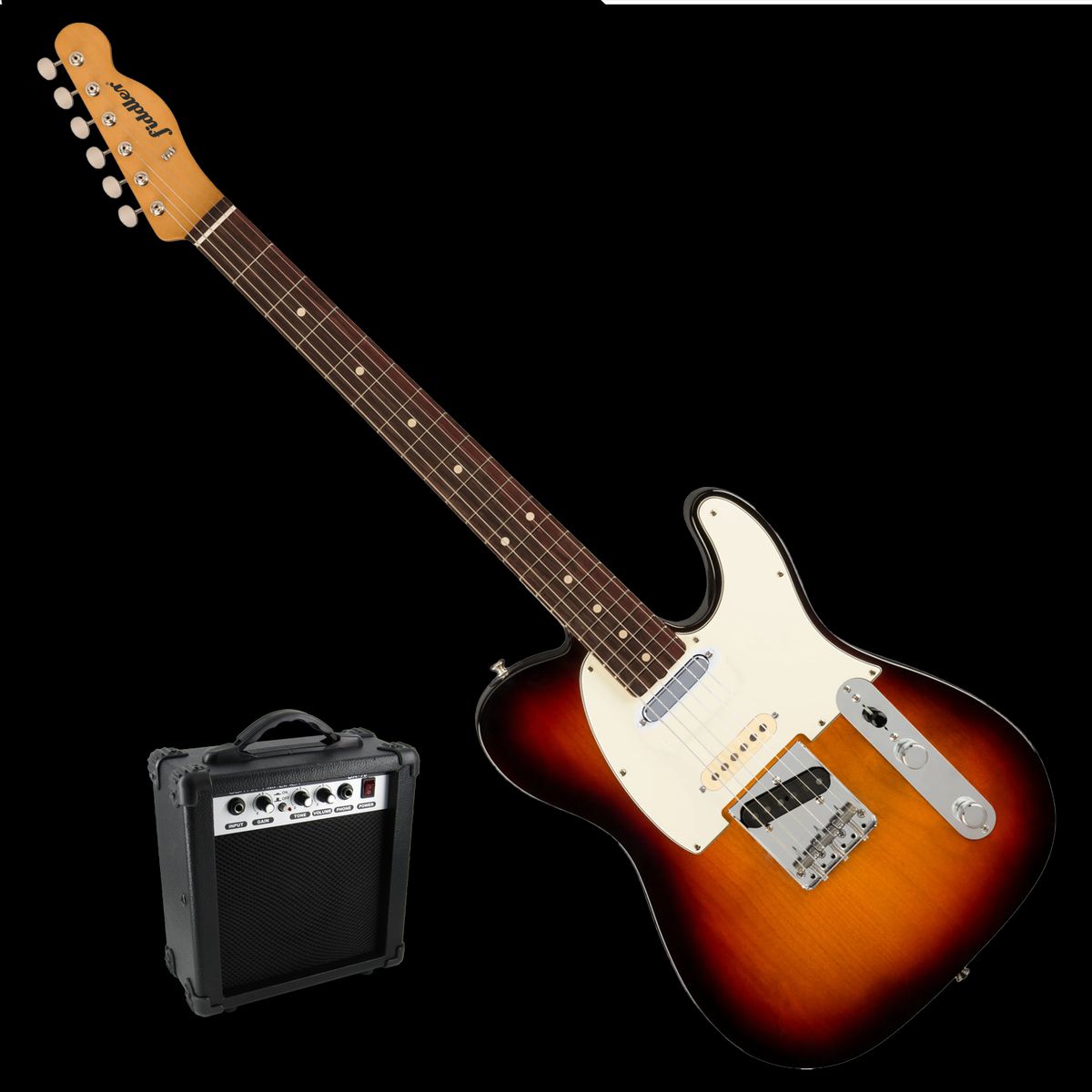 FIDDLER - Guitarra Eléctrica Richards Sunburst + Amplificador 10w