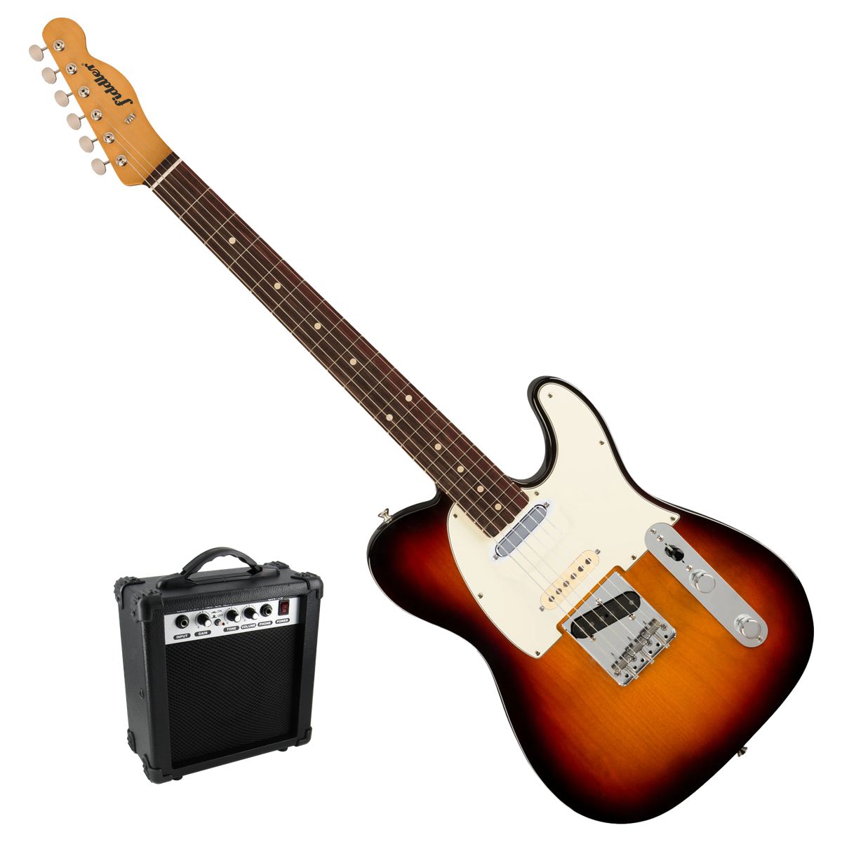 FIDDLER - Guitarra Eléctrica Richards Sunburst + Amplificador 10w