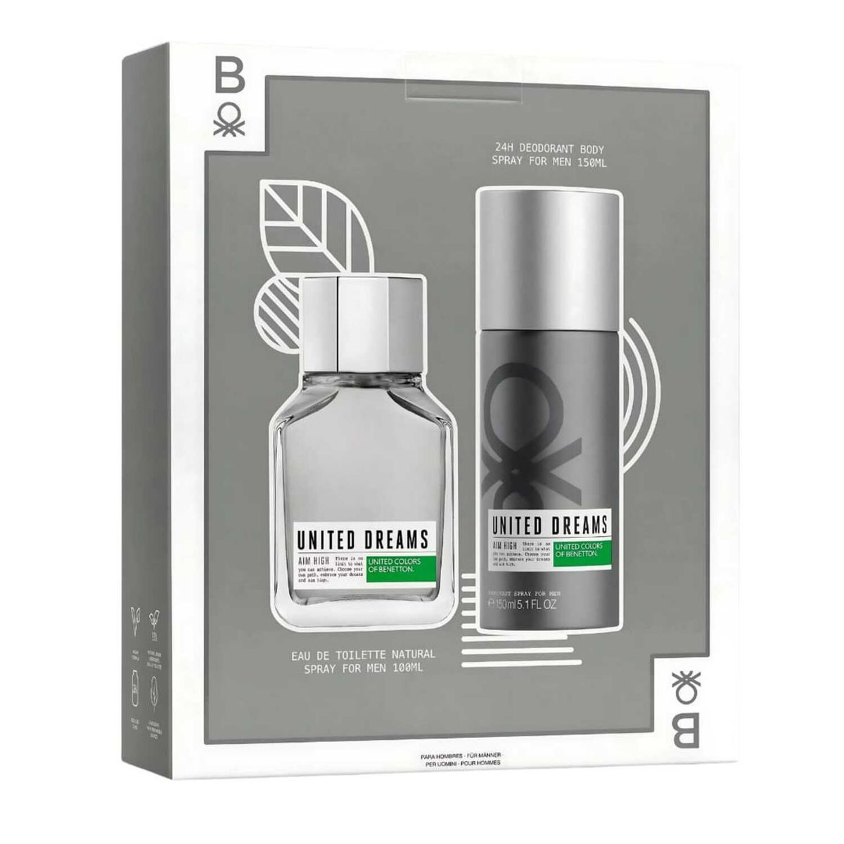 BENETTON - BENETTON UNITED DREAMS AIM HIGH EDT 100ML+DESODORANTE 150ML