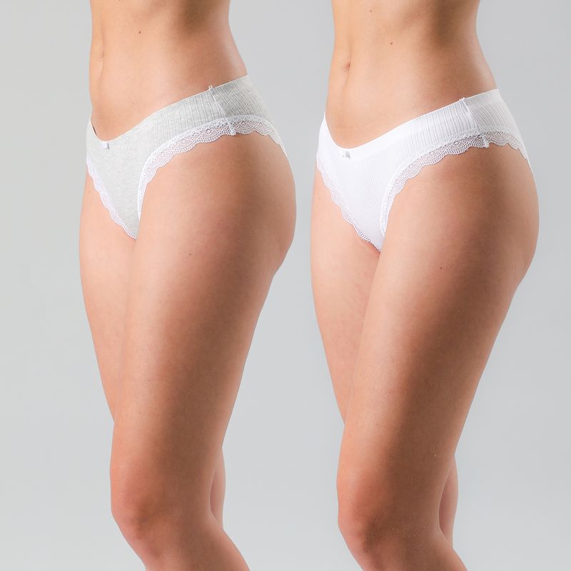 FLORES - Pack 2x Calzon Bikini Rib Sin Costura Mujer Flores 25156-54