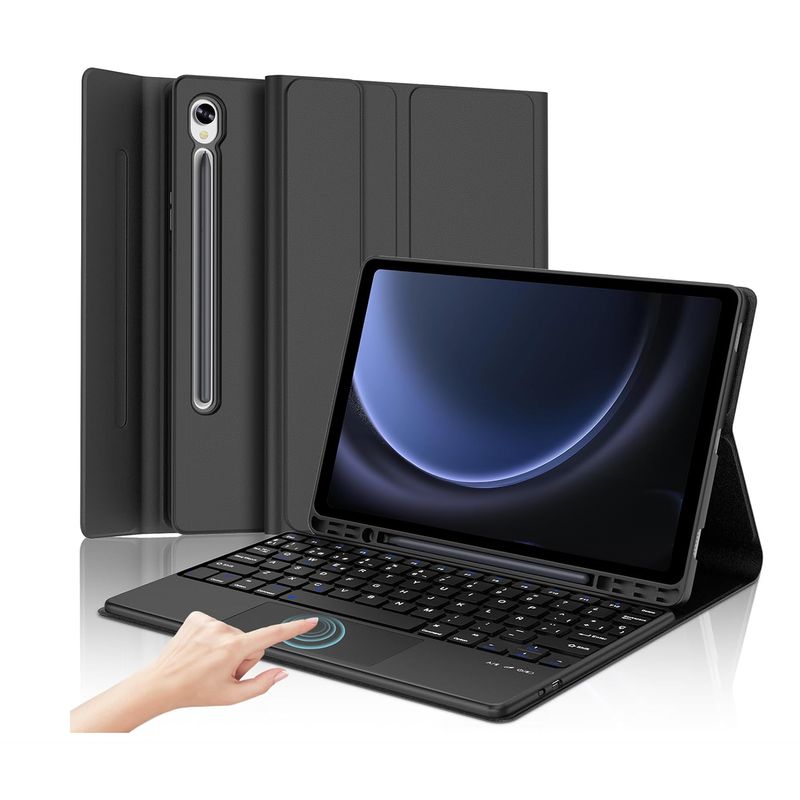 JOIGO - Funda Con Teclado Español Touchpad Para Tablet Samsung Tab S9 fe Negro
