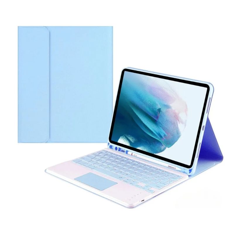 JOIGO - Funda Con Teclado Español Touchpad Para Tablet Samsung Tab S9 fe Celeste