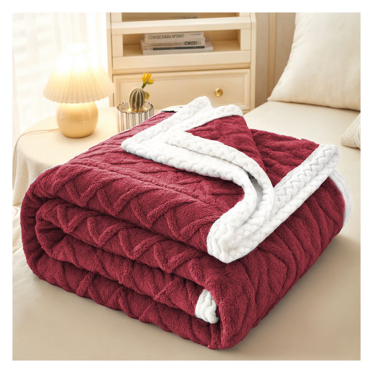 OKAERI - MANTA FRAZADA TERMICA CON CHIPORRO 2 PLAZAS OKAERI - Terracota - 2 PLAZAS