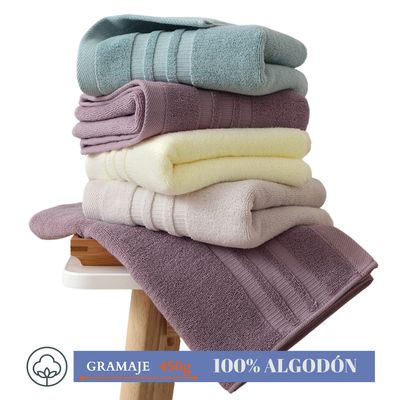 Imagen 2 del producto Pack De 3 Toallas Algodon Gruesas De Cuerpo Ducha Baño 70x140cm