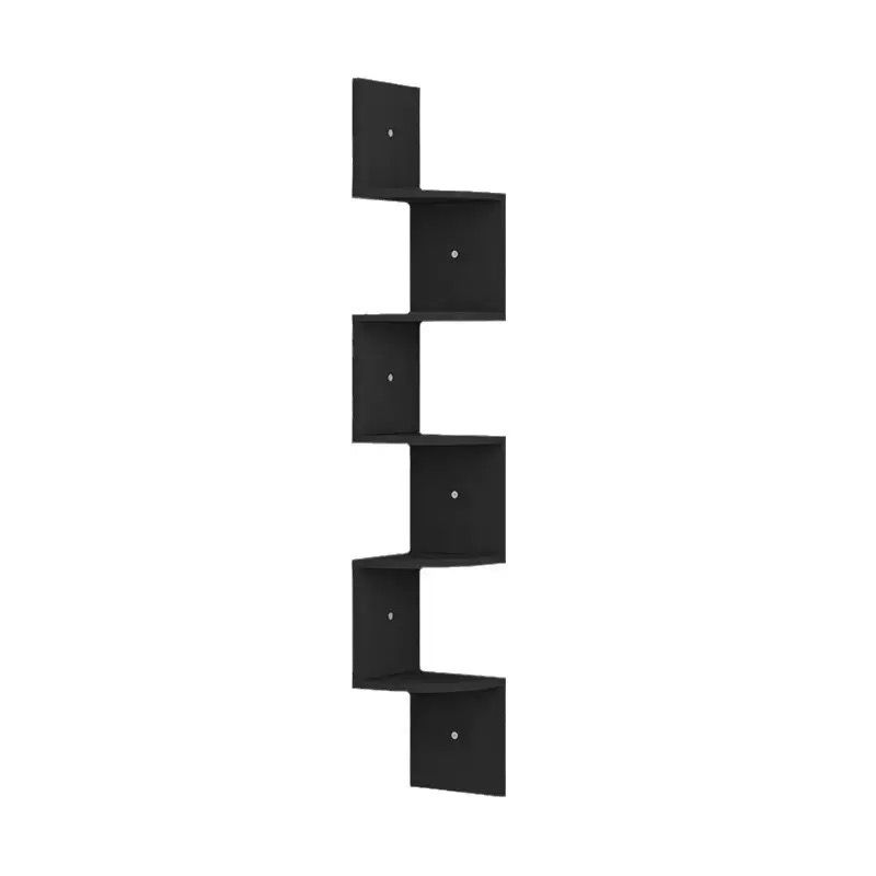 IDEEHOUSE - Repisa Esquinera Zigzag de 5 Niveles – Ahorro de Espacio con Estilo Rústico