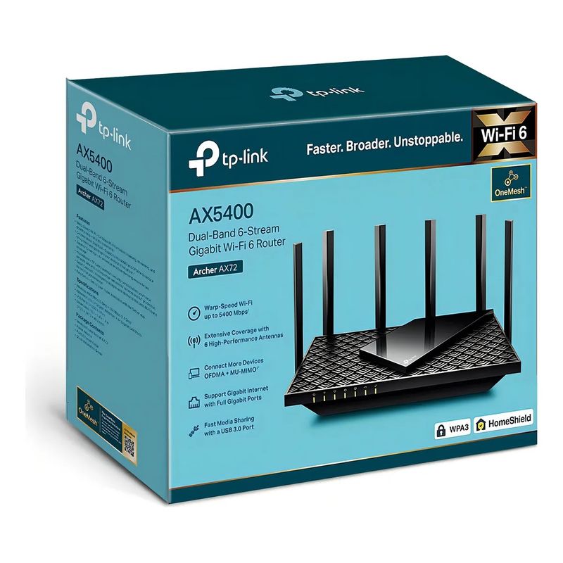 TP LINK - Router Tp-link Archer Ax72 Wi-fi 6 Onemesh Ax5400 Gigabit