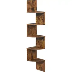 IDEEHOUSE - Repisa Esquinera Zigzag de 5 Niveles con Estilo Rústico