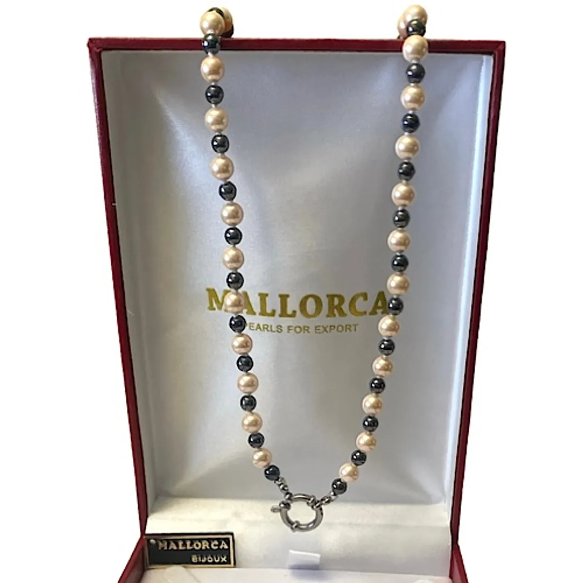 MALLORCA - COLLAR 50cms AROS Y PULSERA PERLAS DE MALLORCA