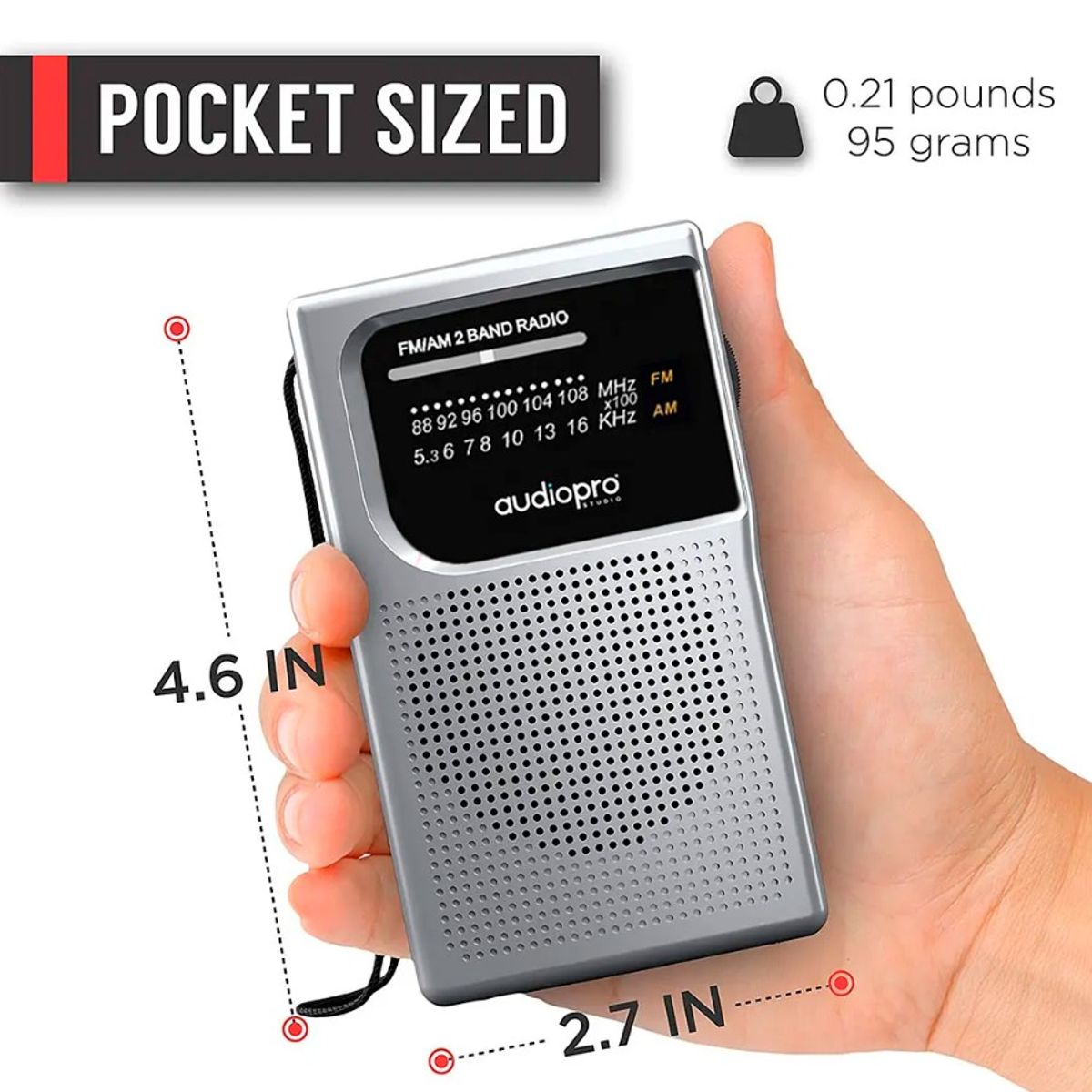 AUDIOPRO - Radio Fmam Portátil De Bolsillo Audiopro Ap02079