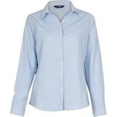 T-WORLD - Blusa Oxford Light Manga Larga Mujer - Blanco