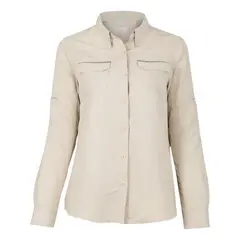 T-WORLD - Blusa Outdoor Trekking Protección Uv Ripstop Ml Mujer - Beige