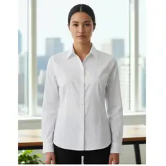 T-WORLD - Blusa Oxford Light Manga Larga Mujer