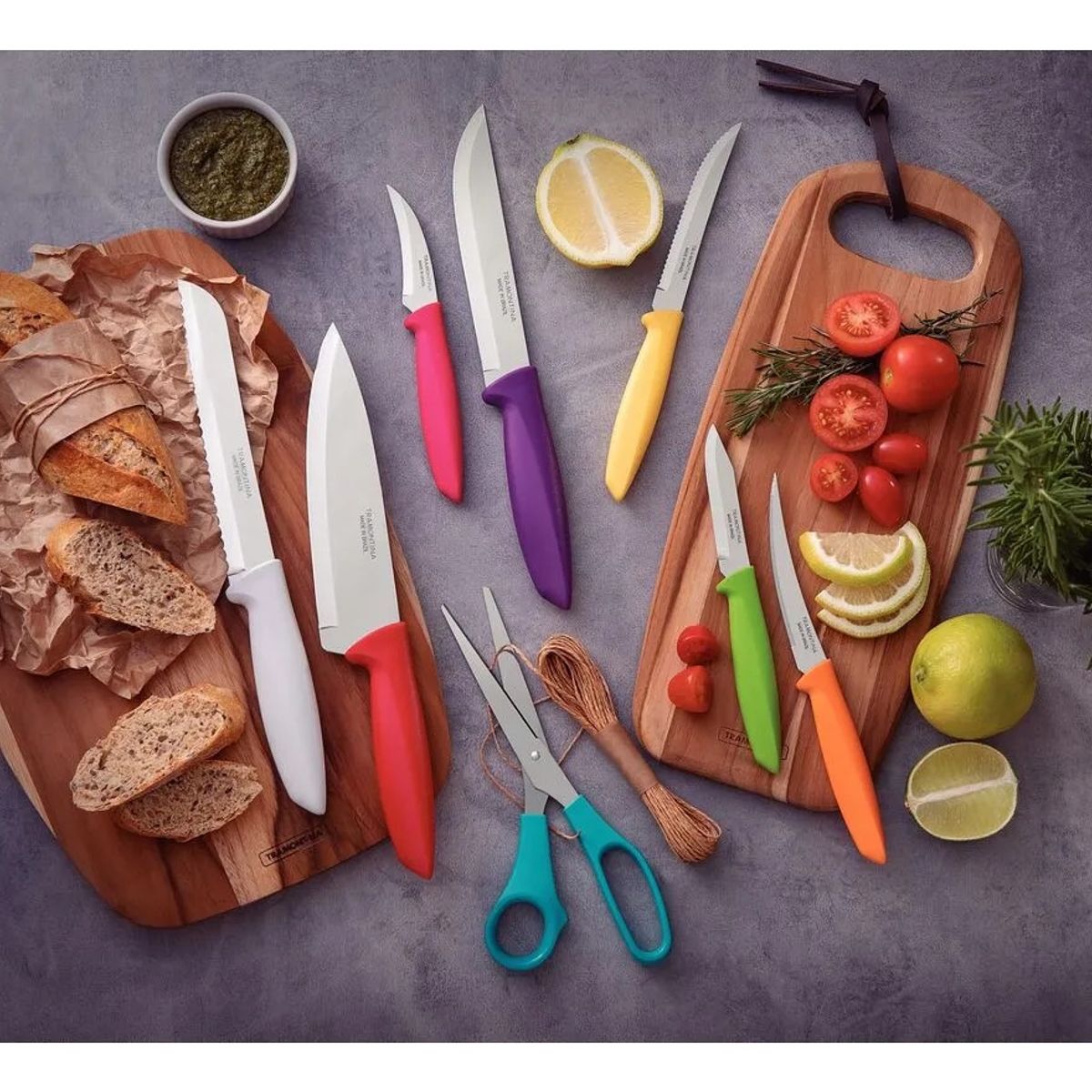 TRAMONTINA - Tramontina Juego De Cuchillos 8 piezas Plenus Colores