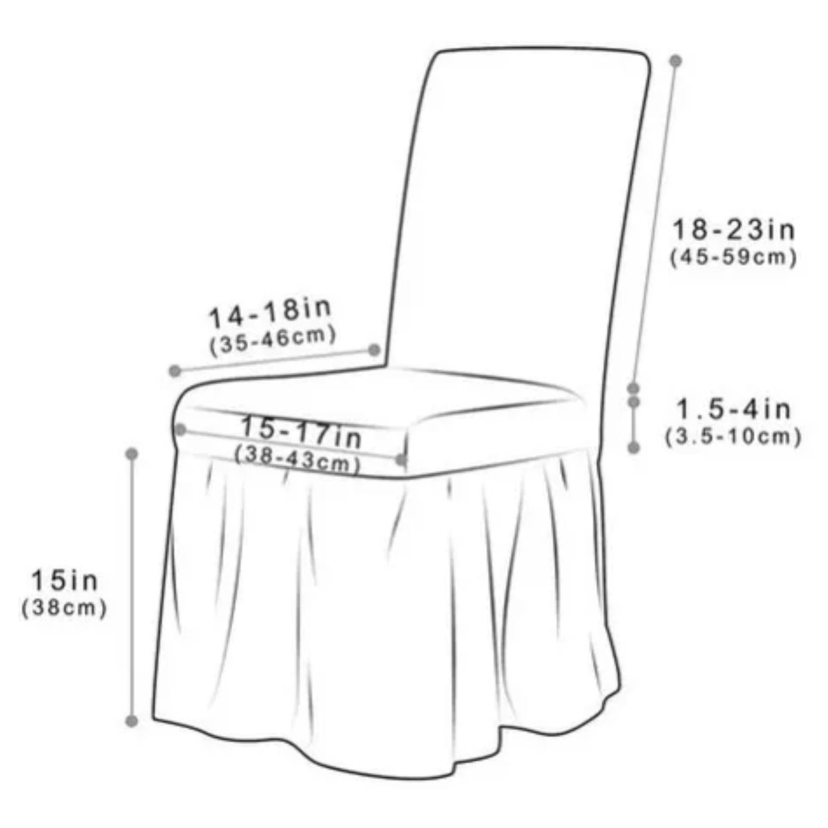 GENERICO - Set 6 Fundas Cubre Sillas Turcas Color GRIS CLARO Algodón Turco 100%