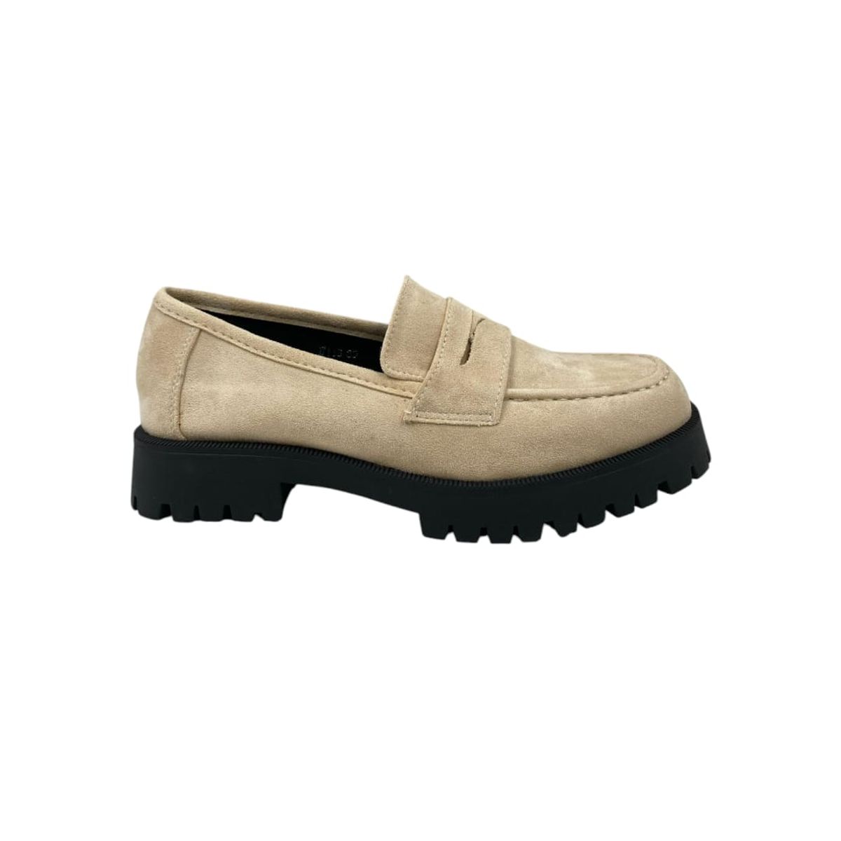 HERIEL - Mocasín Beige Gamuza Mujer