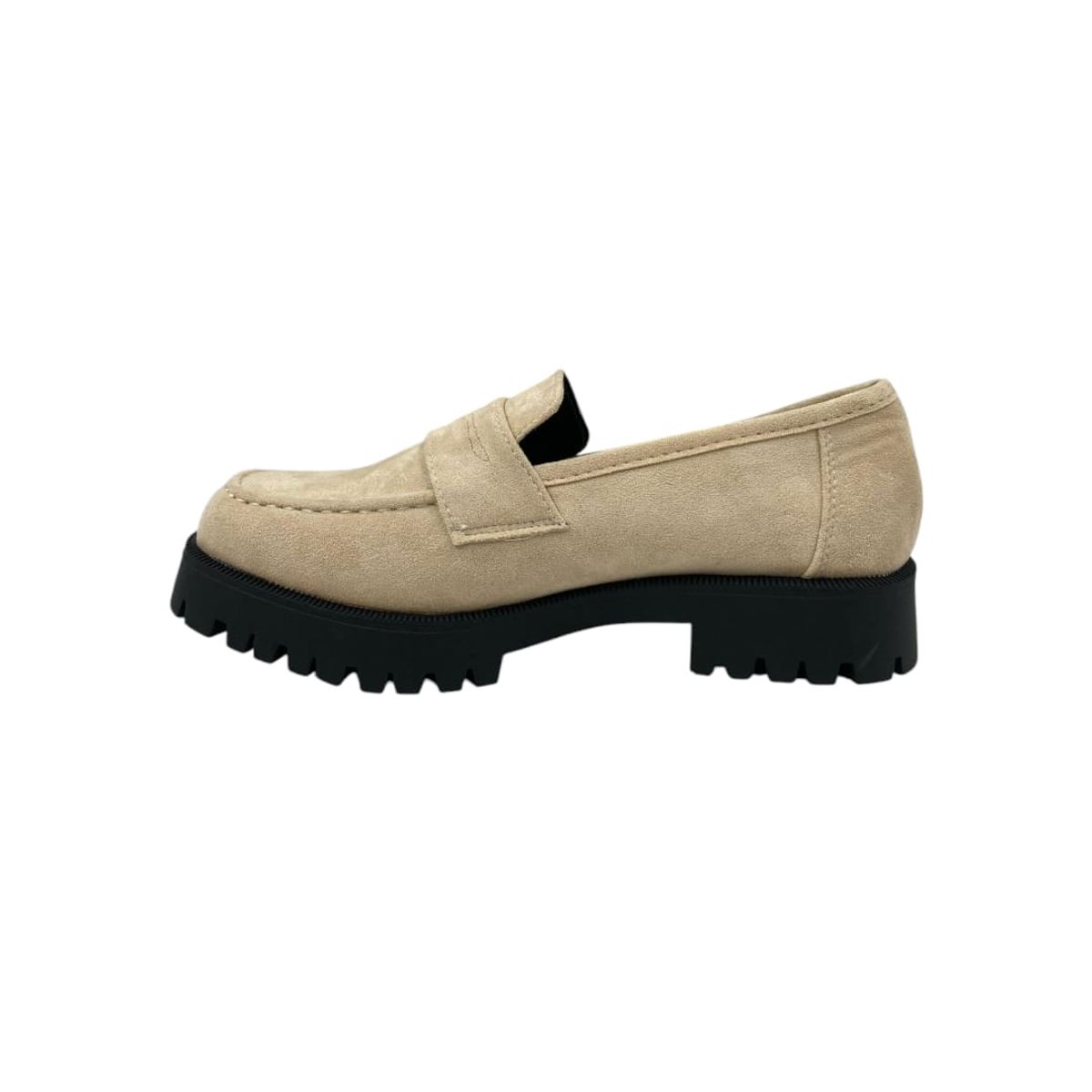 HERIEL - Mocasín Beige Gamuza Mujer