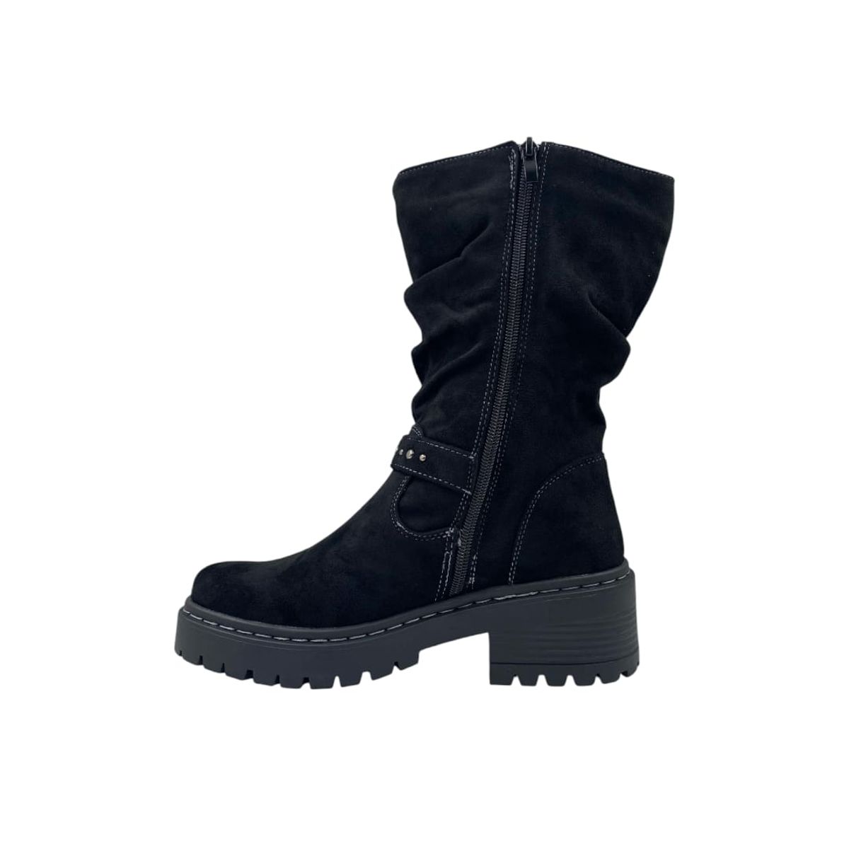 HERIEL - Bota Negra Gamuza Mujer