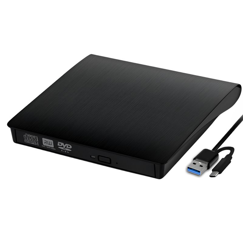 UTEK - Grabador y Lector Externo de CDDVD Dual USB  USB-C RD12X - Negro