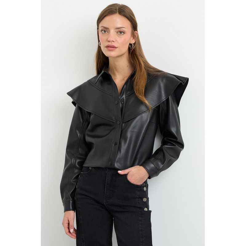 IO - Blusa Manga Larga Negro Mujer Io