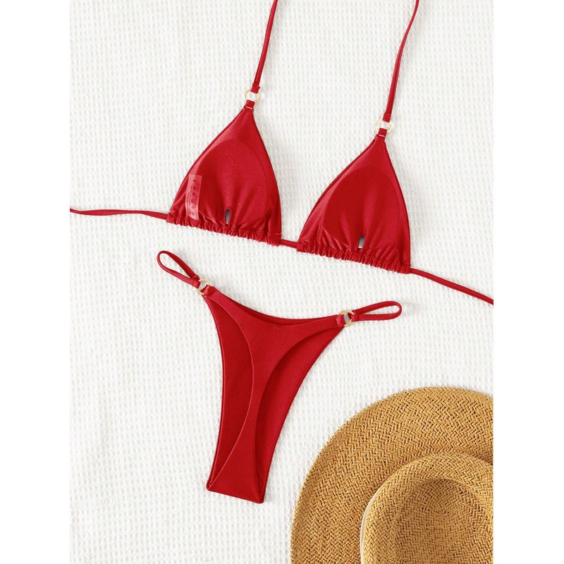 VARIOS - Bikini Minimalista Sol Nómada Rojo She Shines