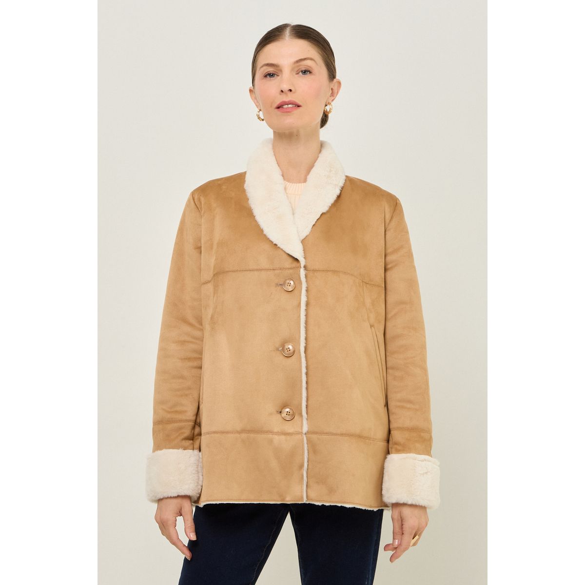 MA GRIFFE - Chaqueta Café Mujer Magriffe