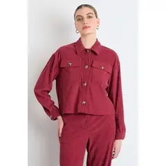 IO - Chaqueta Burdeo Mujer