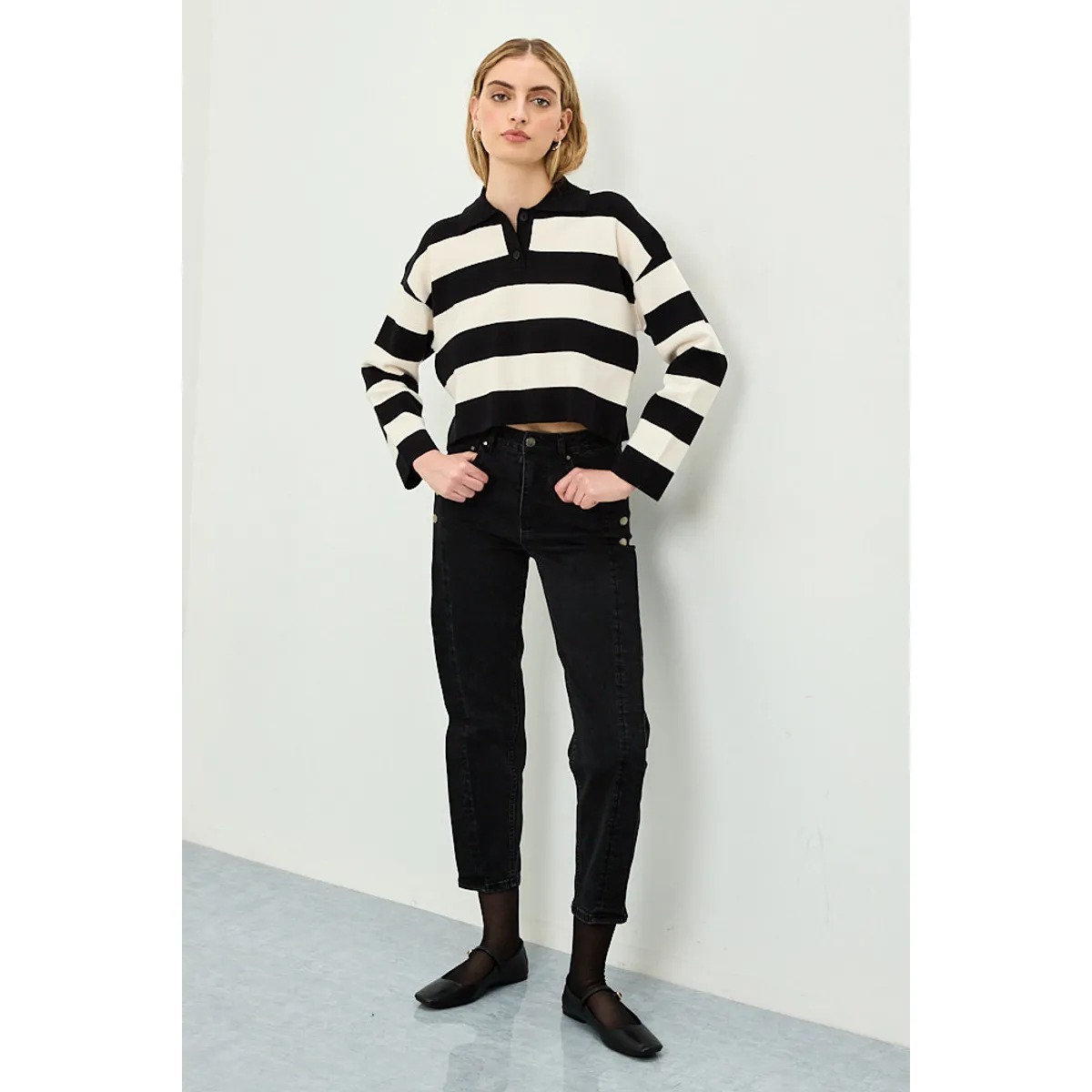 IO - Jeans Negro Mujer Io