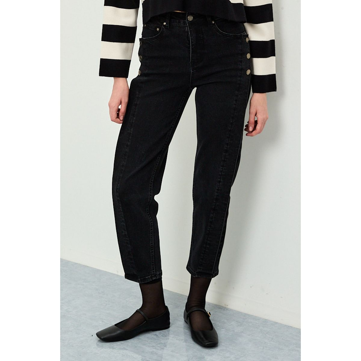 IO - Jeans Negro Mujer Io