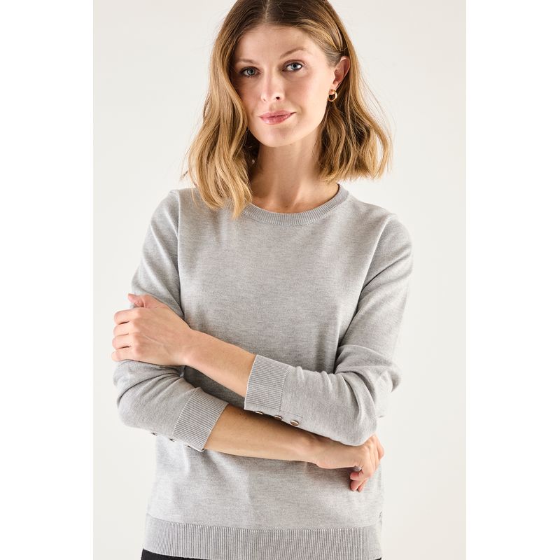 MA GRIFFE - Sweater Gris Marengo Mujer Magriffe