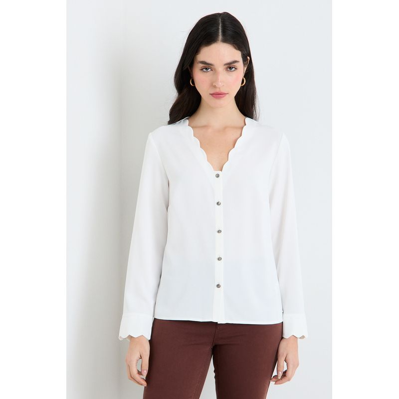 ASH - Blusa Manga Larga Crudo Mujer Ash