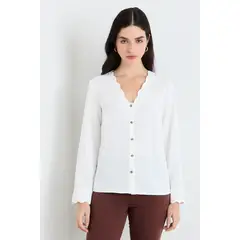 ASH - Blusa Manga Larga Crudo Mujer