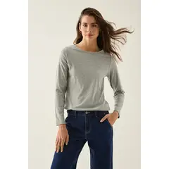 ASH - Polera Manga Larga Gris Mujer