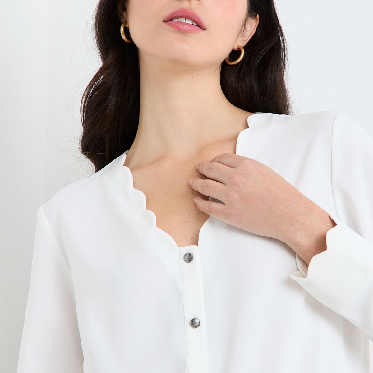 ASH - Blusa Manga Larga Crudo Mujer Ash