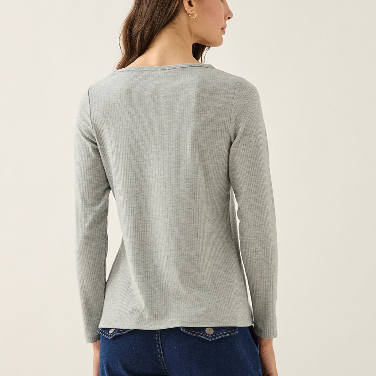 ASH - Polera Manga Larga Gris Mujer Ash