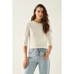 ASH - Polera Manga Larga Crudo Mujer