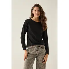 ASH - Polera Manga Larga Negro Mujer