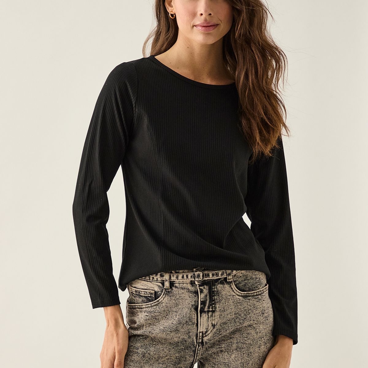 ASH - Polera Manga Larga Negro Mujer Ash