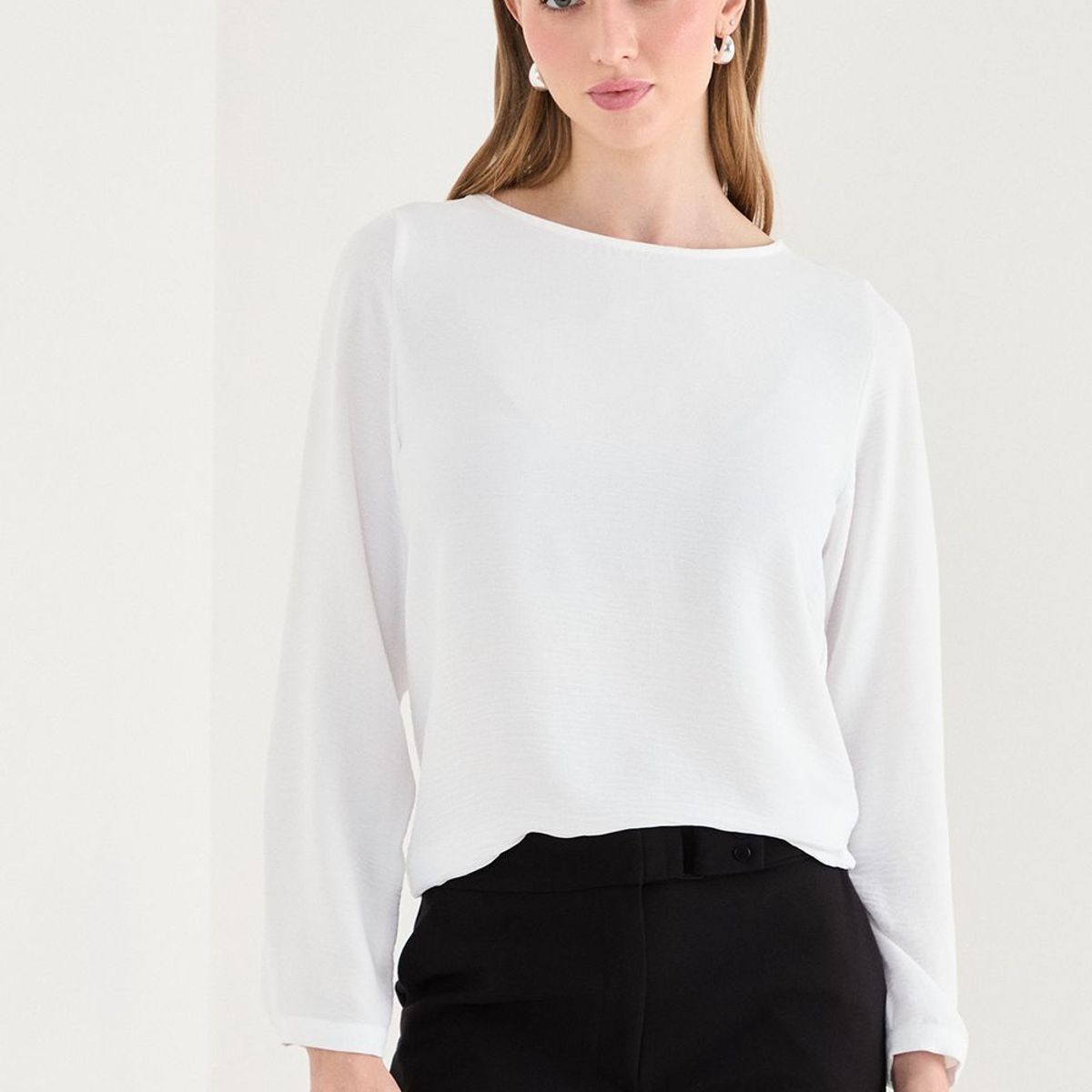 ASH - Blusa Manga Larga Crudo Mujer Ash