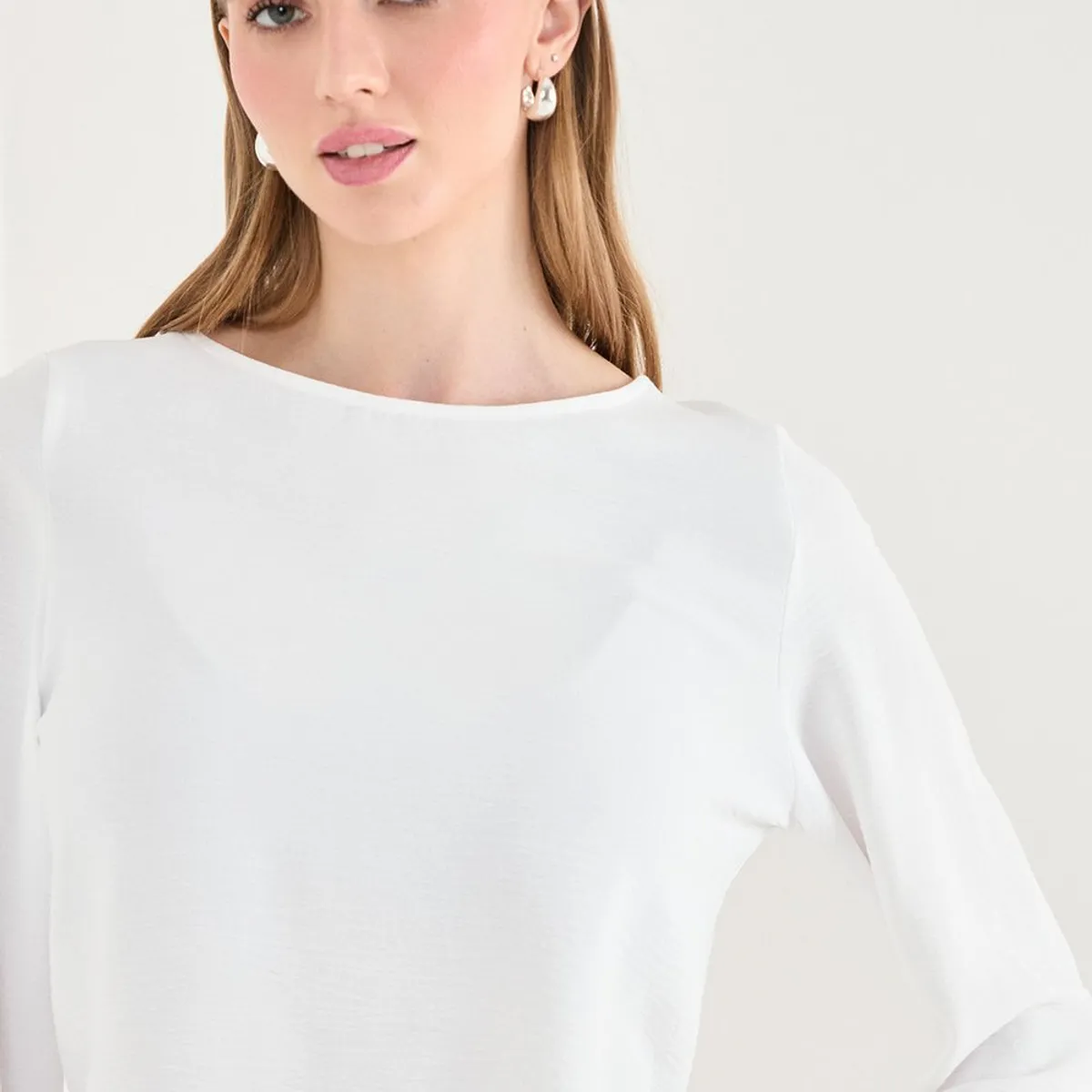 ASH - Blusa Manga Larga Crudo Mujer Ash