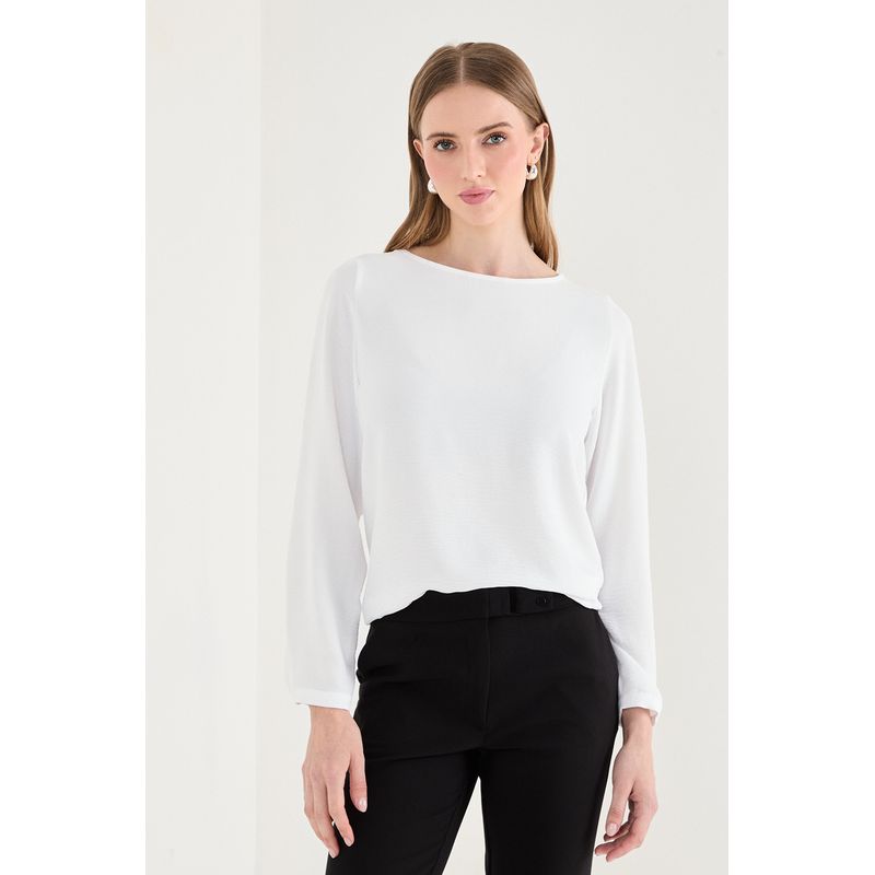 ASH - Blusa Manga Larga Crudo Mujer Ash