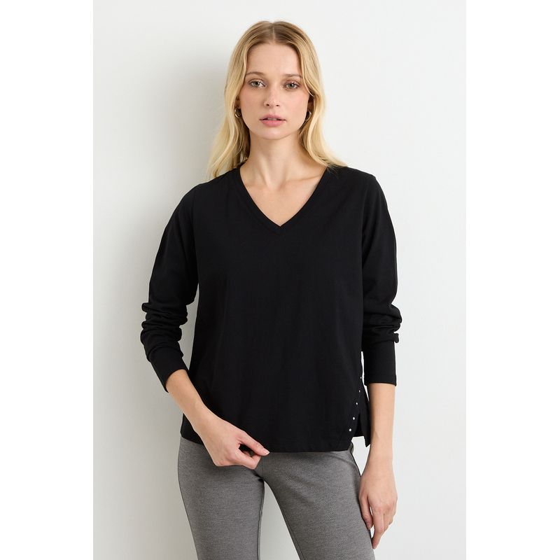 ASH - Polera Manga Larga Negro Mujer Ash