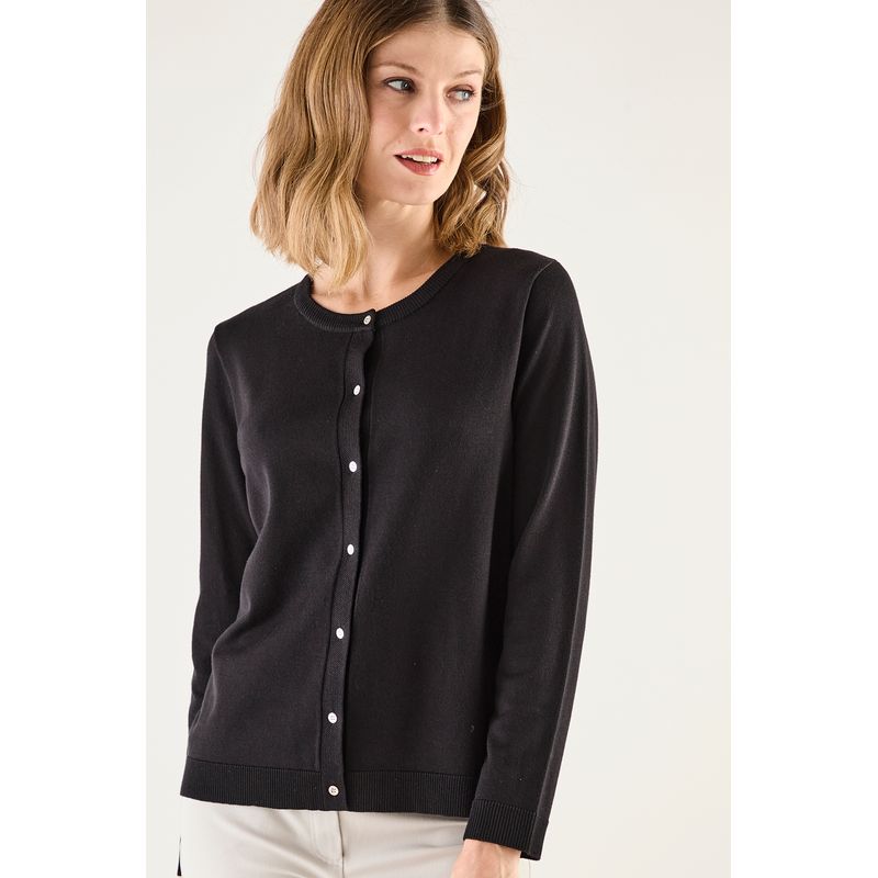 MA GRIFFE - Cardigan Negro Mujer Magriffe