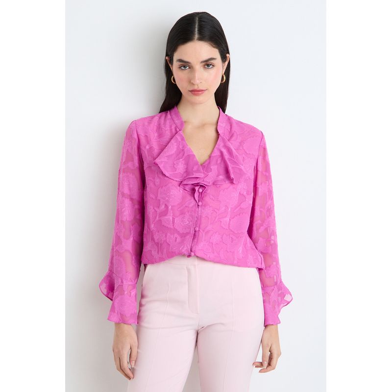 ASH - Blusa Manga Larga Morado Mujer Ash